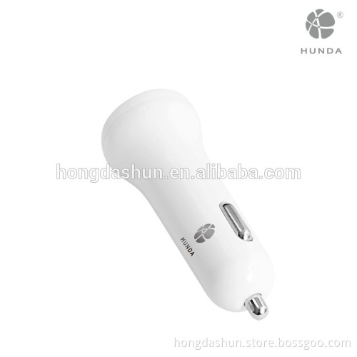 ABS PC custom logo print support LED smart 2-port USB Universal car charger